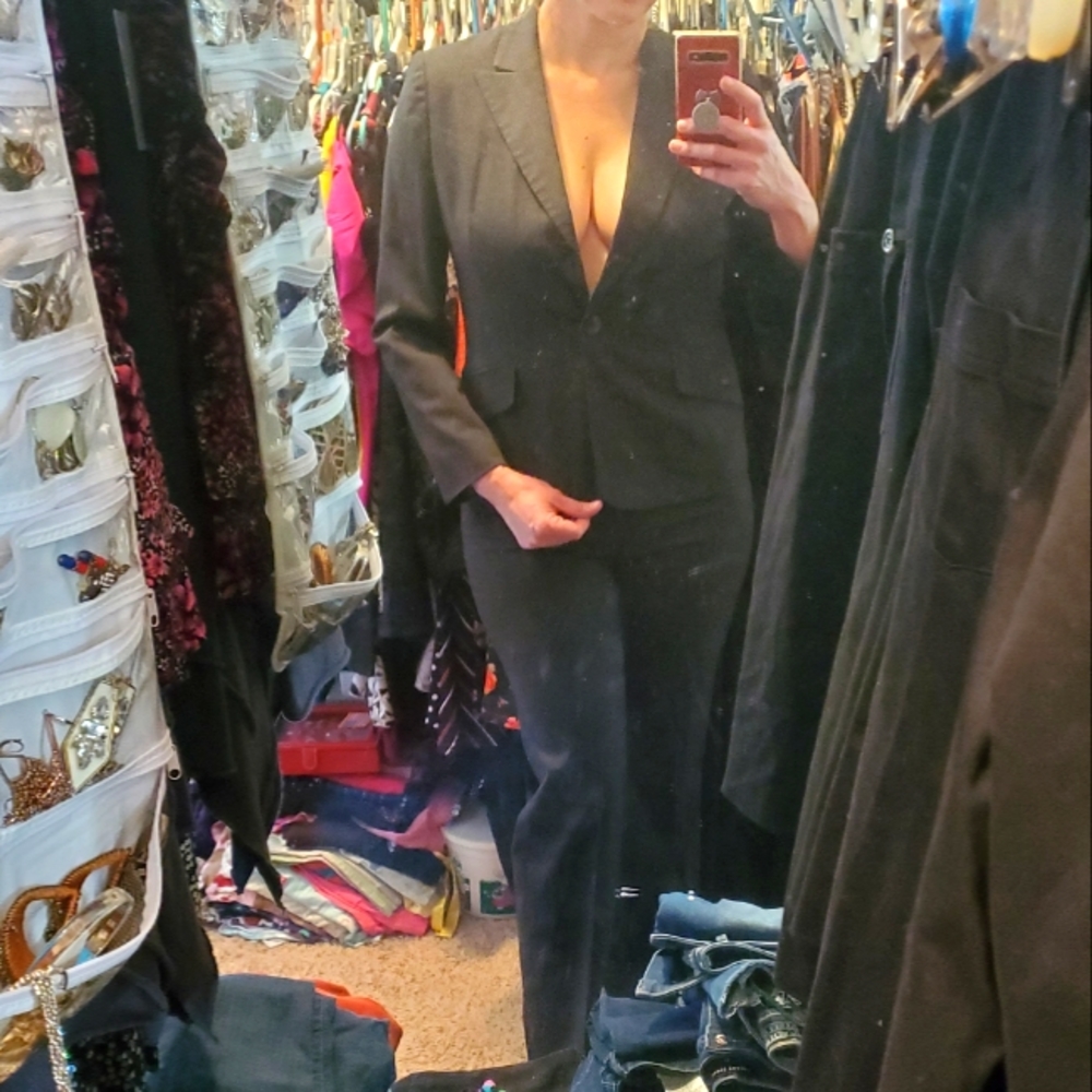 Like NEW 2-Piece Jones New York Pants Suit Charcoal Gray Sz 8